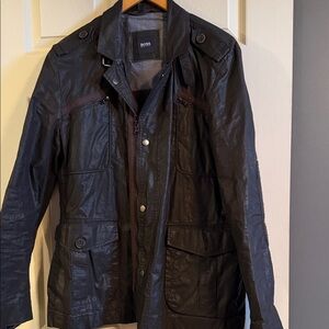 BOSS Men's Dark Brown  Military Jacket